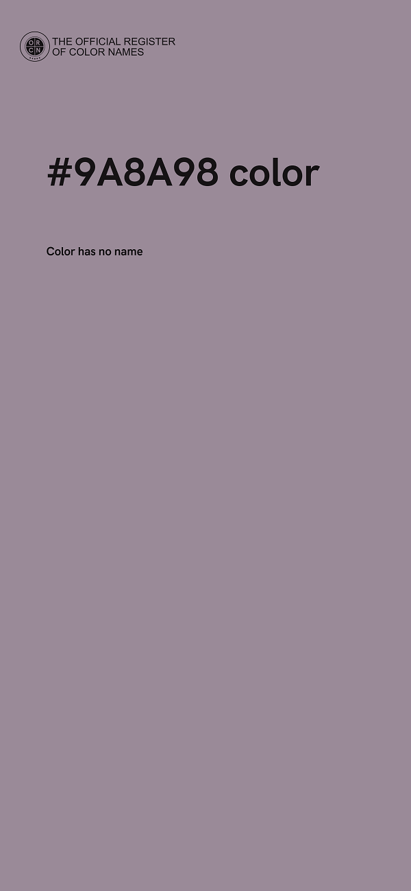 #9A8A98 color image