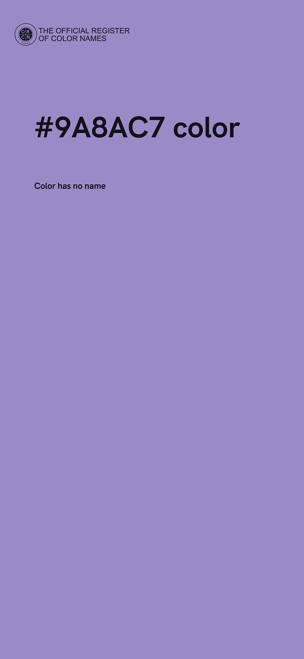 #9A8AC7 color image