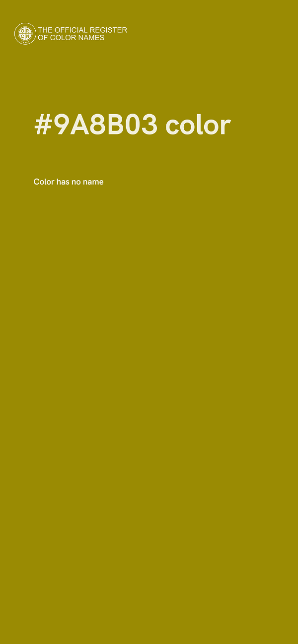 #9A8B03 color image