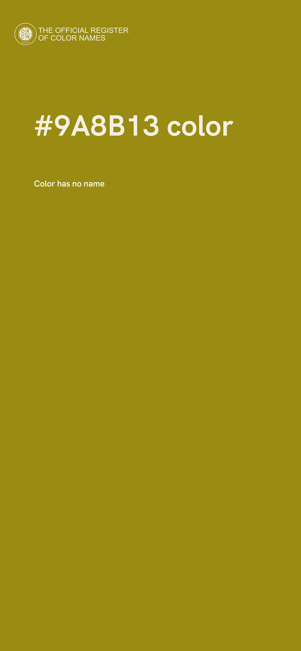 #9A8B13 color image