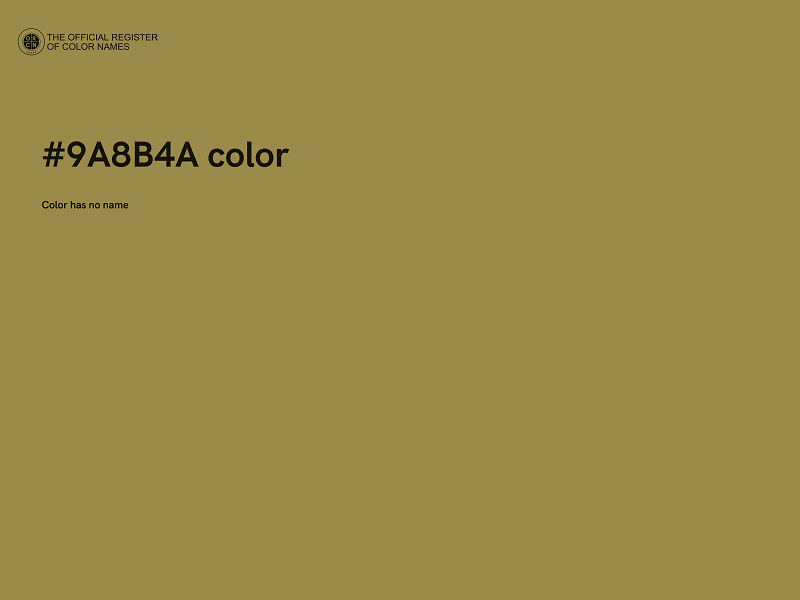#9A8B4A color image