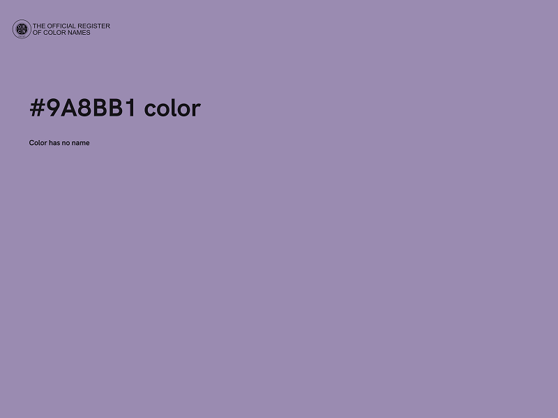 #9A8BB1 color image