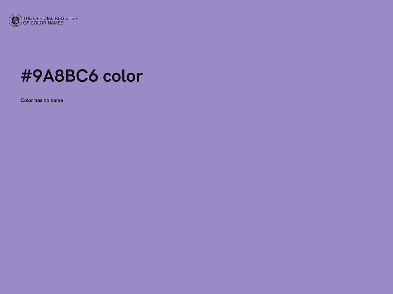 #9A8BC6 color image