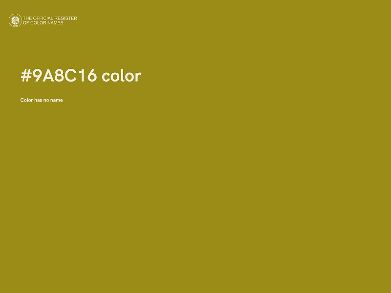 #9A8C16 color image