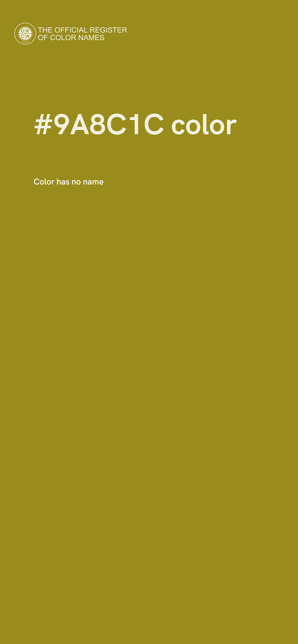 #9A8C1C color image