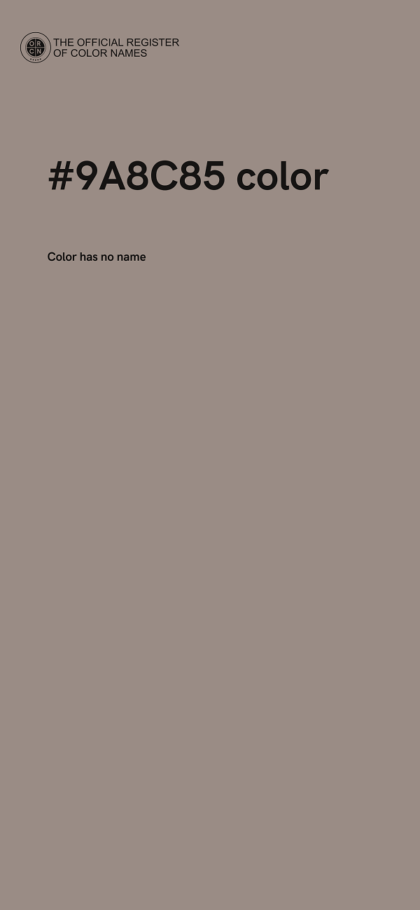 #9A8C85 color image