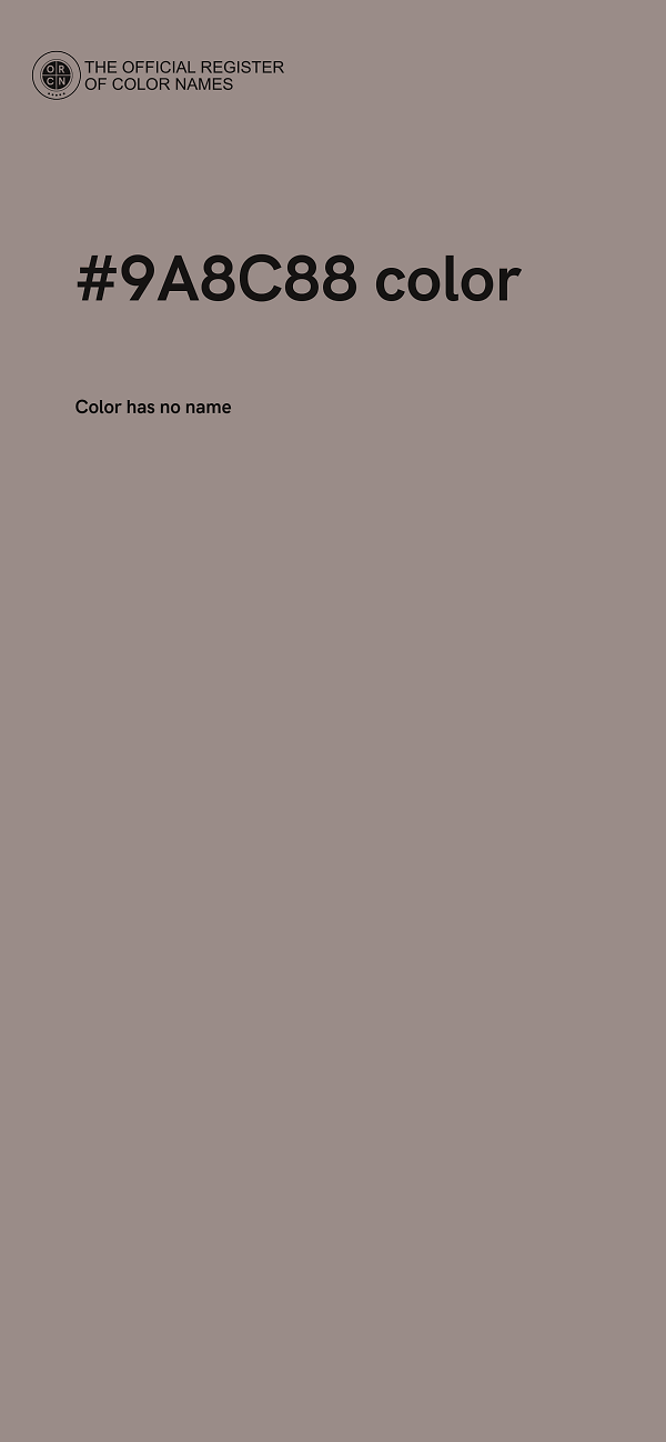 #9A8C88 color image