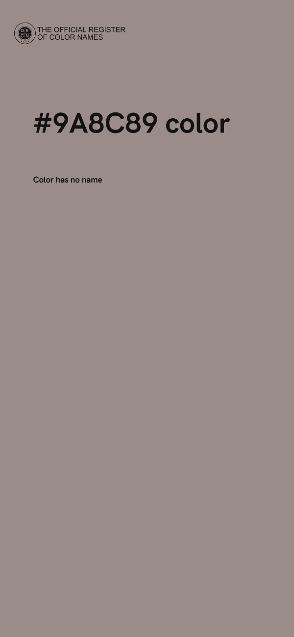 #9A8C89 color image