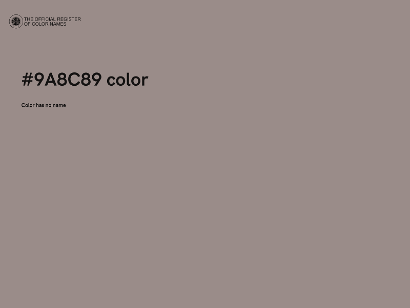 #9A8C89 color image