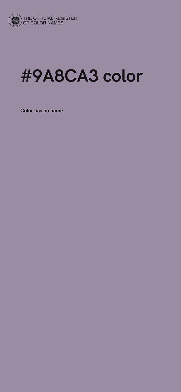 #9A8CA3 color image