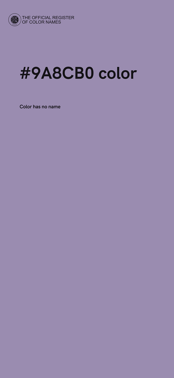 #9A8CB0 color image