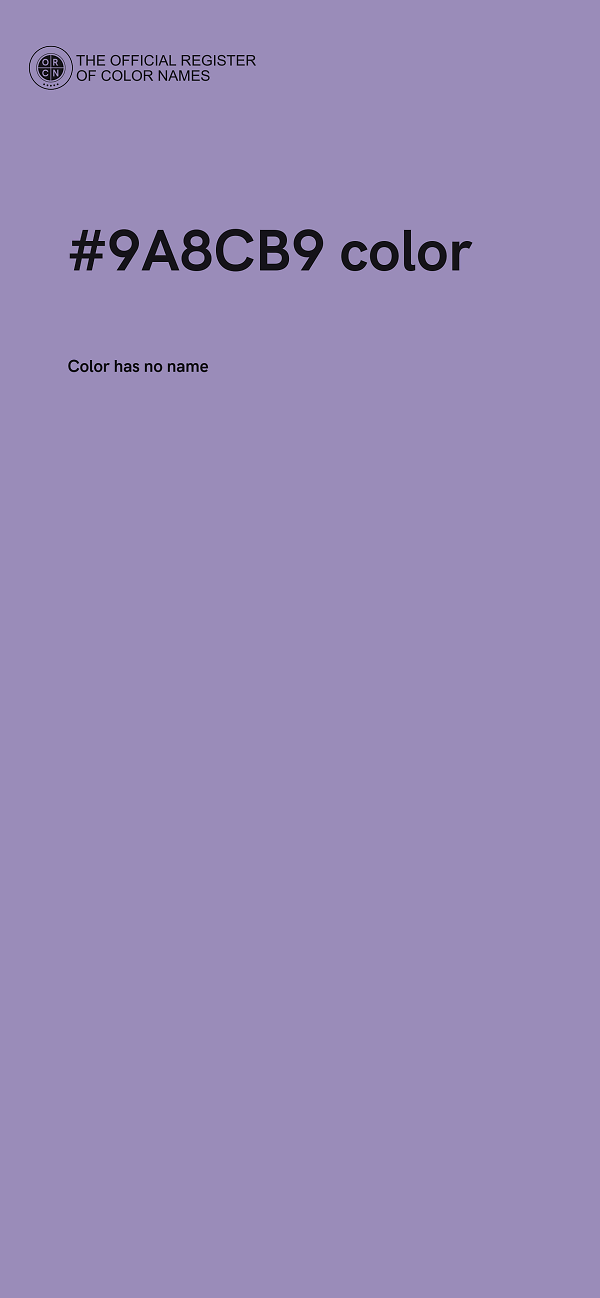 #9A8CB9 color image