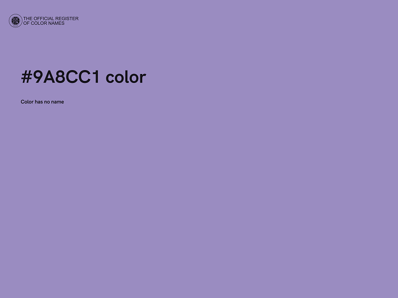 #9A8CC1 color image