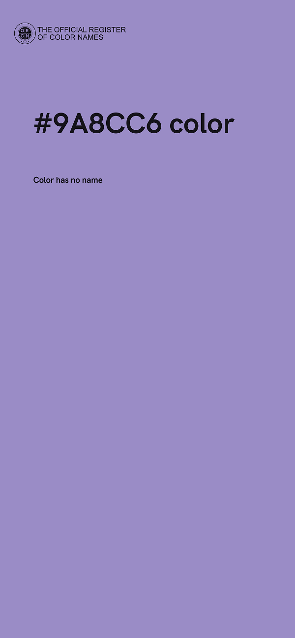 #9A8CC6 color image