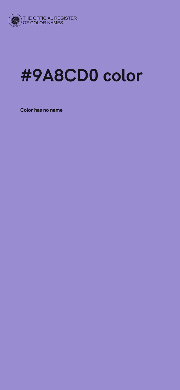 #9A8CD0 color image