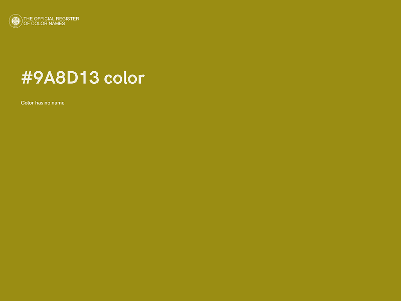 #9A8D13 color image