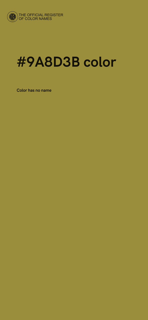 #9A8D3B color image