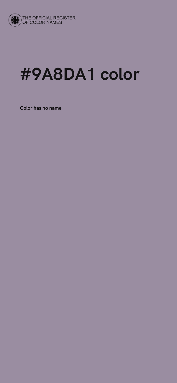 #9A8DA1 color image