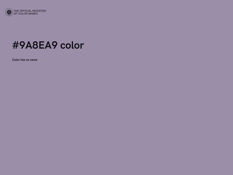 #9A8EA9 color image