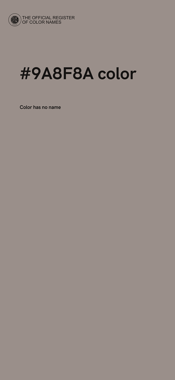#9A8F8A color image