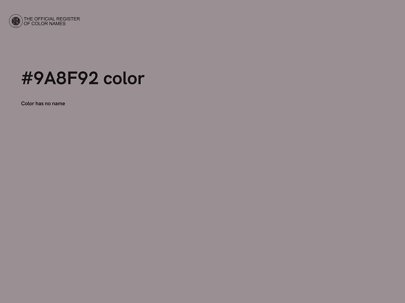 #9A8F92 color image