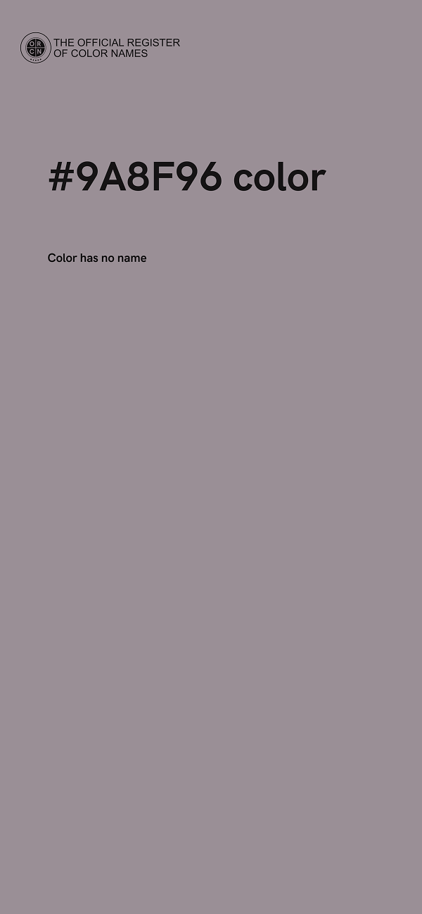 #9A8F96 color image