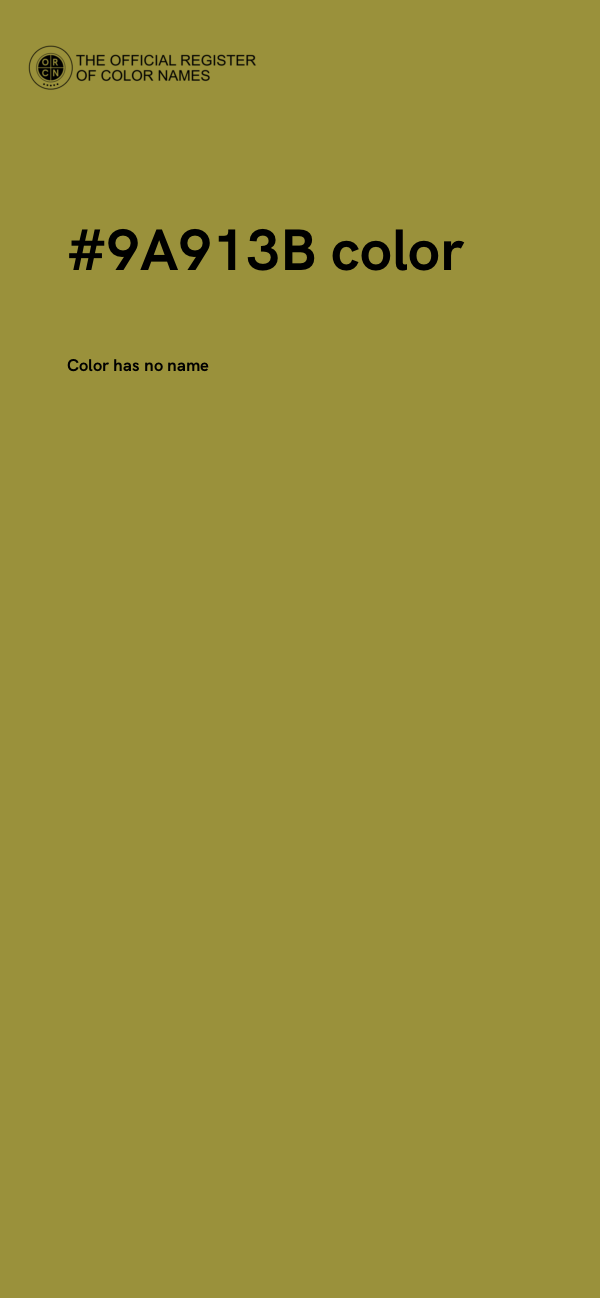 #9A913B color image