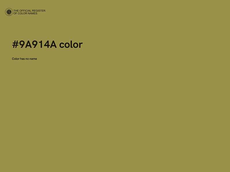 #9A914A color image