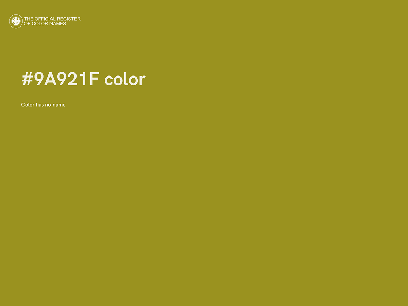 #9A921F color image