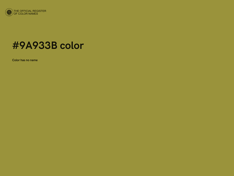 #9A933B color image