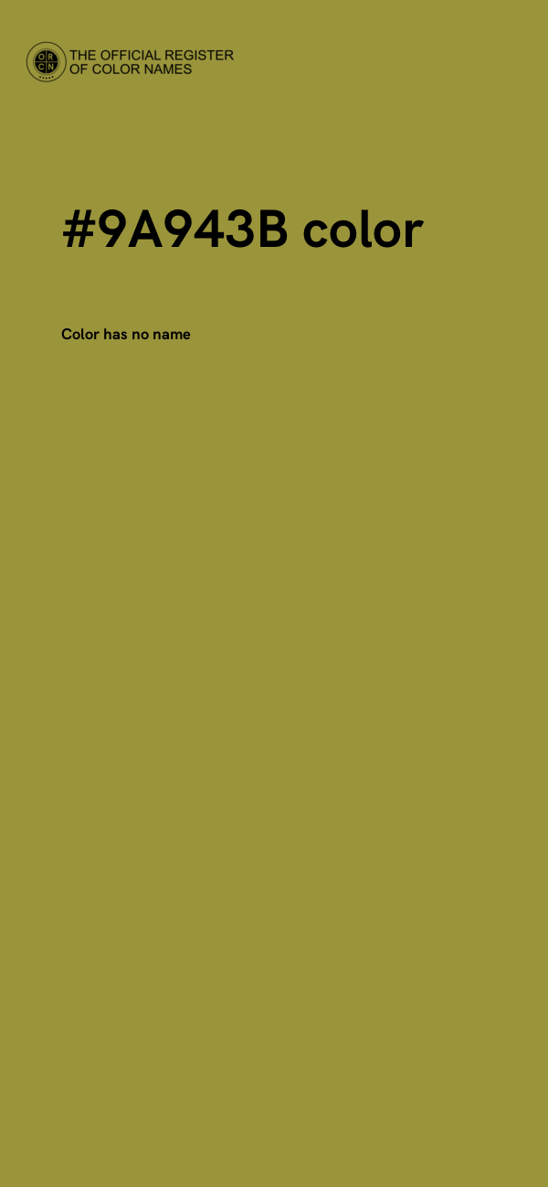#9A943B color image