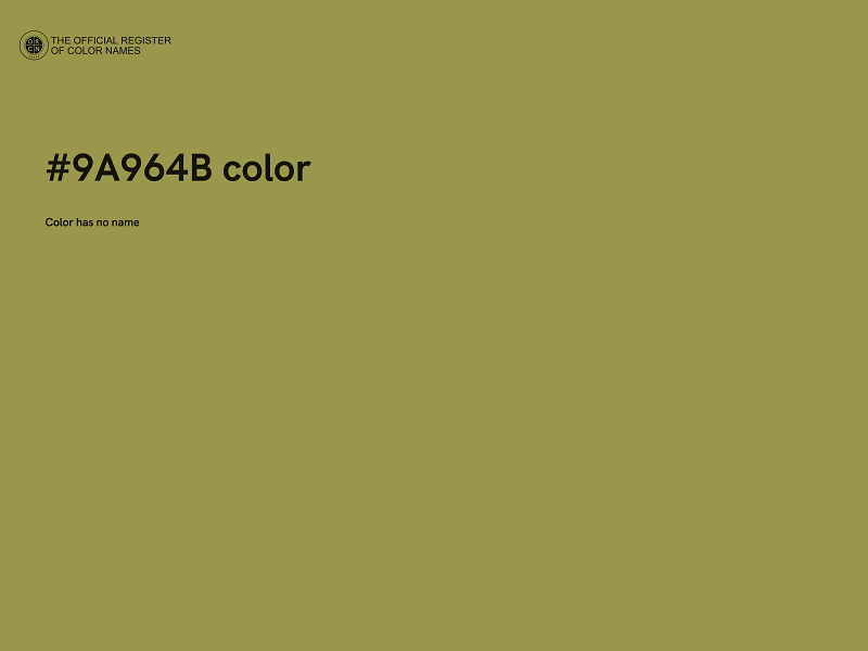 #9A964B color image