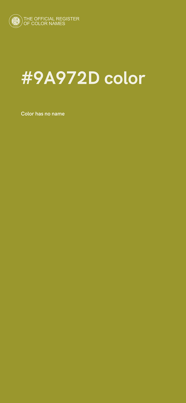 #9A972D color image