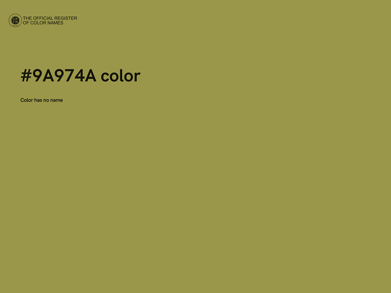 #9A974A color image