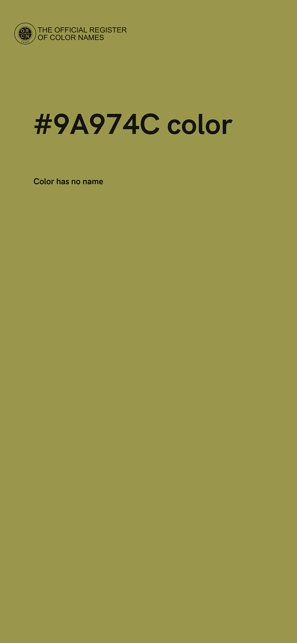 #9A974C color image