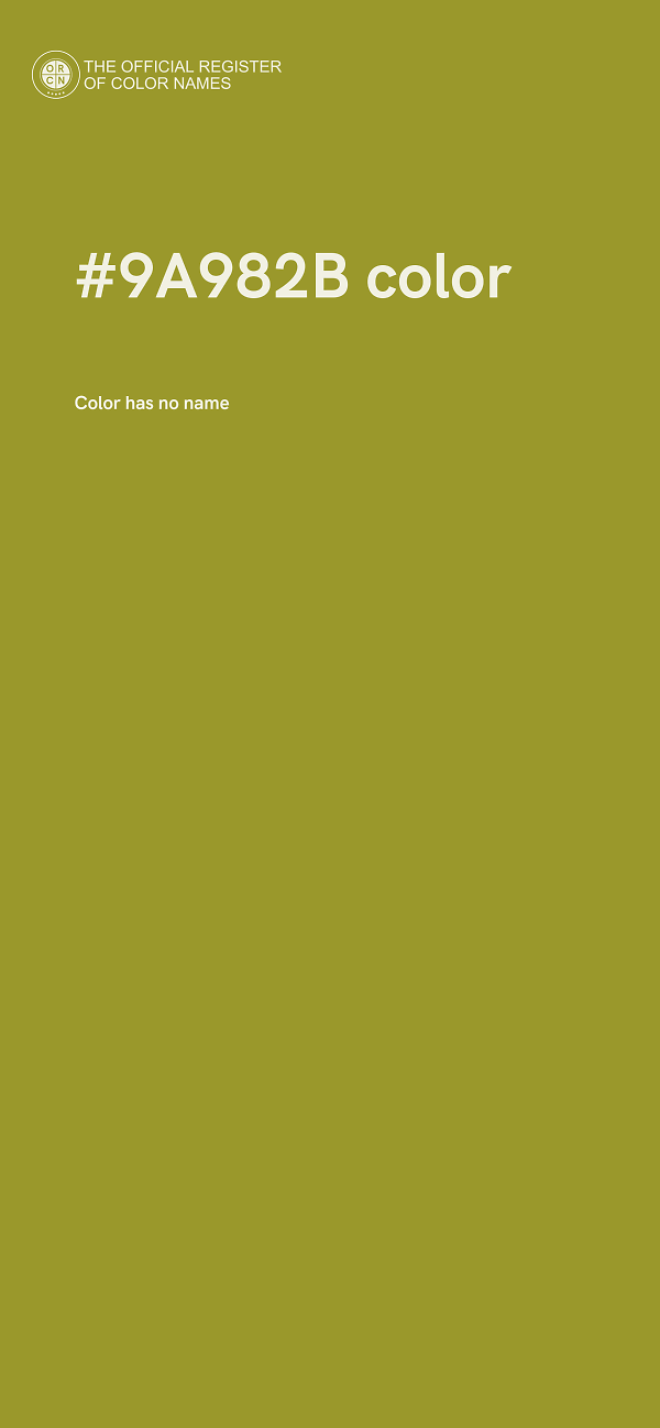#9A982B color image