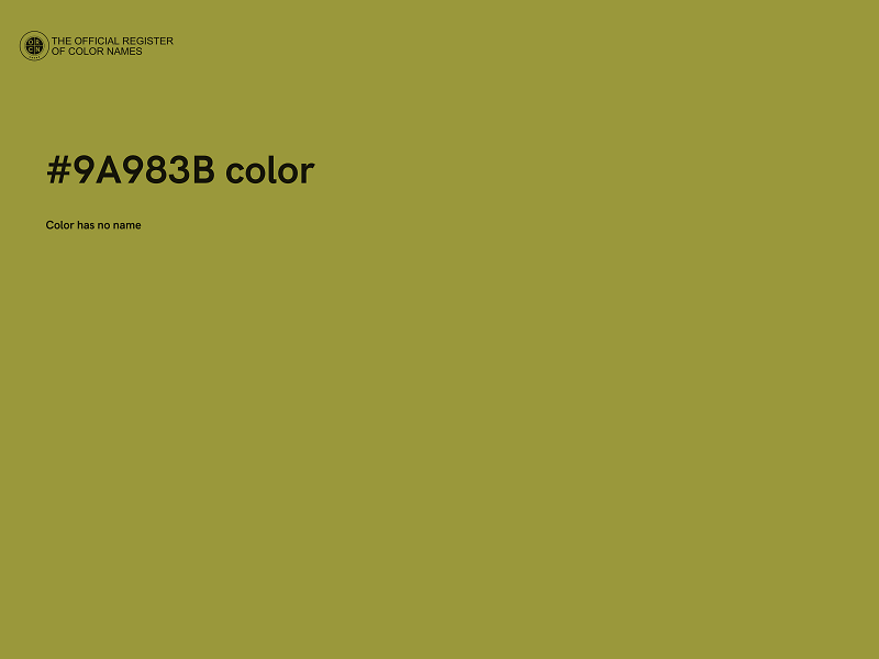 #9A983B color image