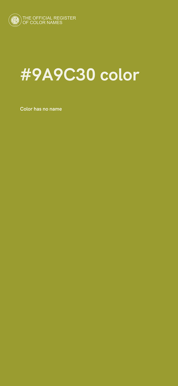 #9A9C30 color image