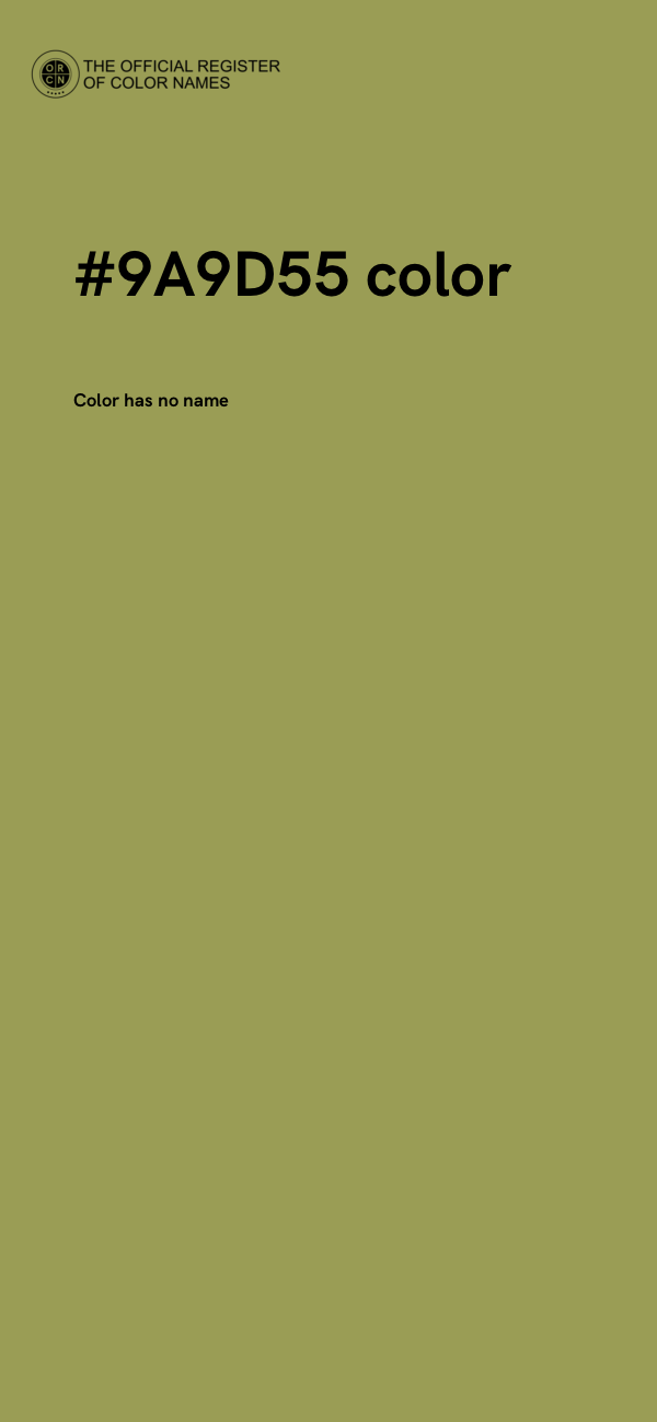 #9A9D55 color image