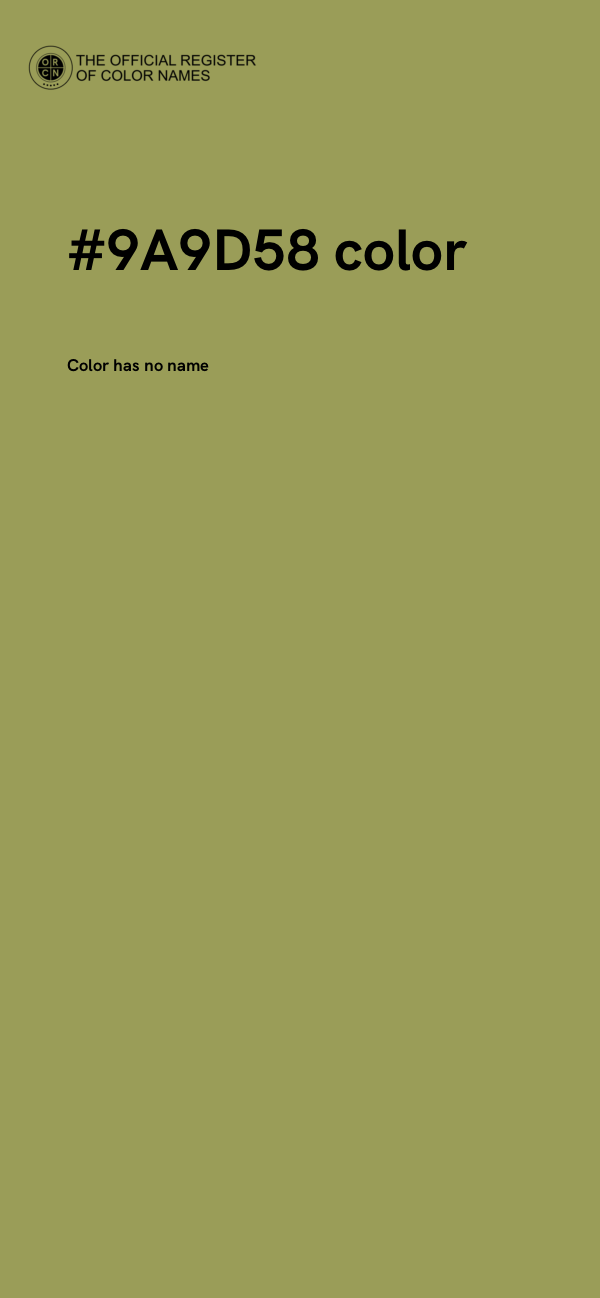 #9A9D58 color image