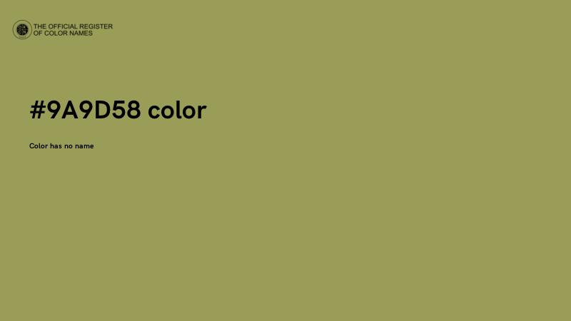 #9A9D58 color image