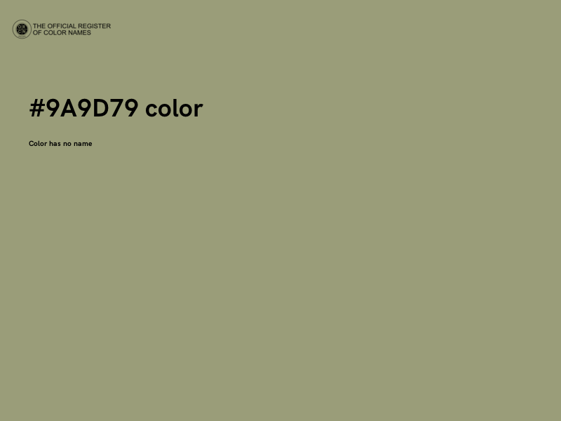 #9A9D79 color image
