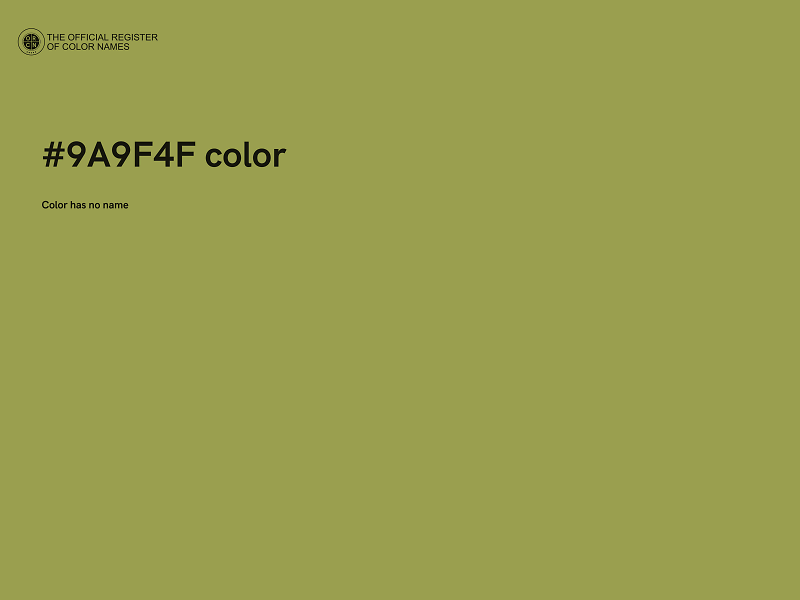 #9A9F4F color image