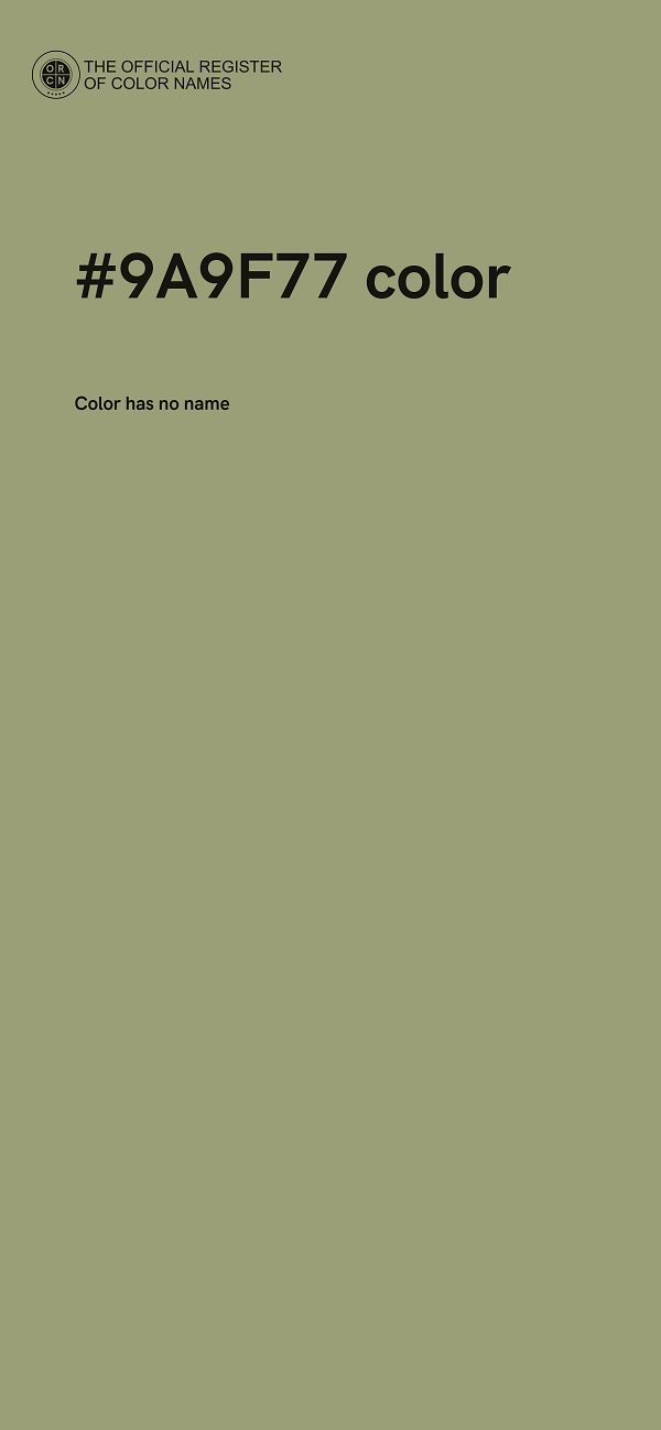 #9A9F77 color image