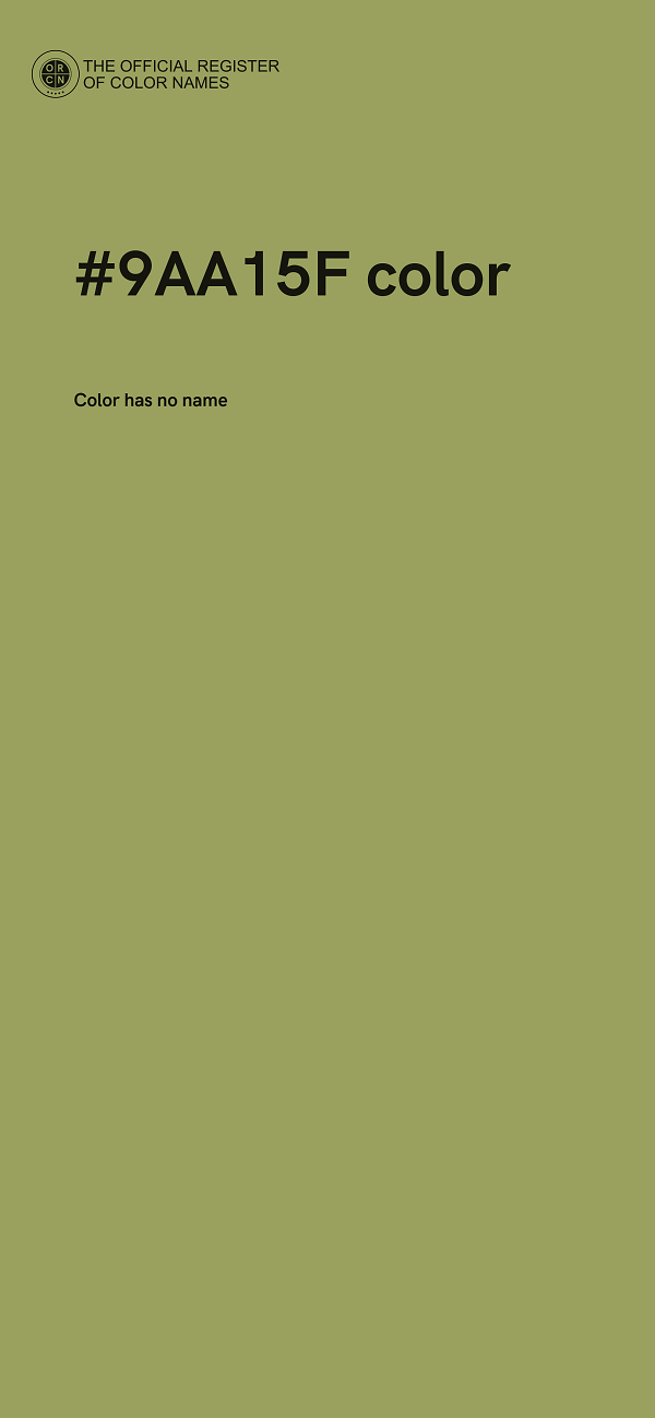 #9AA15F color image