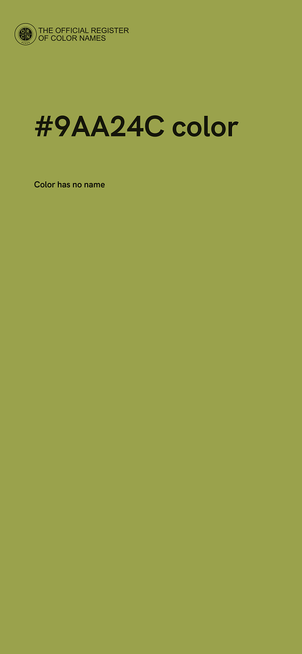 #9AA24C color image