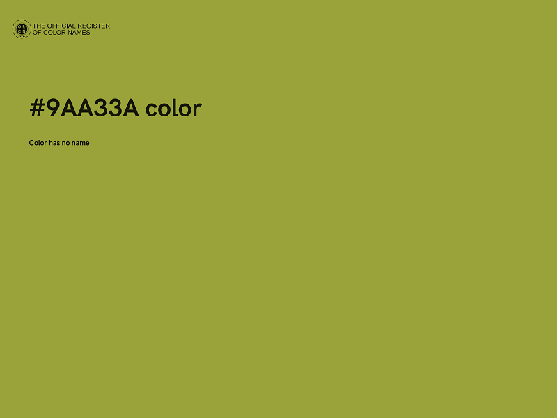 #9AA33A color image