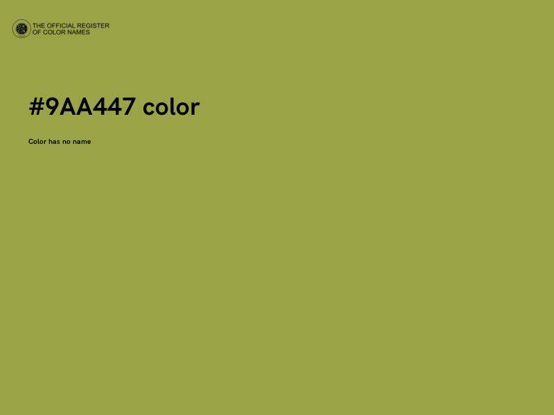 #9AA447 color image