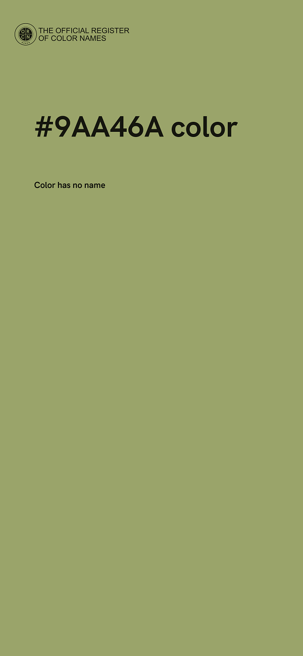 #9AA46A color image