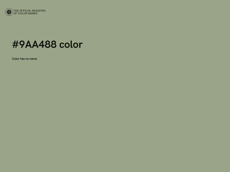 #9AA488 color image